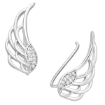 Oorklimmers vleugel zirkonia gerhodineerd zilver EIP02-01-00391 8720514751589