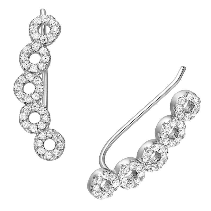Oorklimmers cirkels zirkonia gerhodineerd zilver EIP02-01-00421 8720514753095