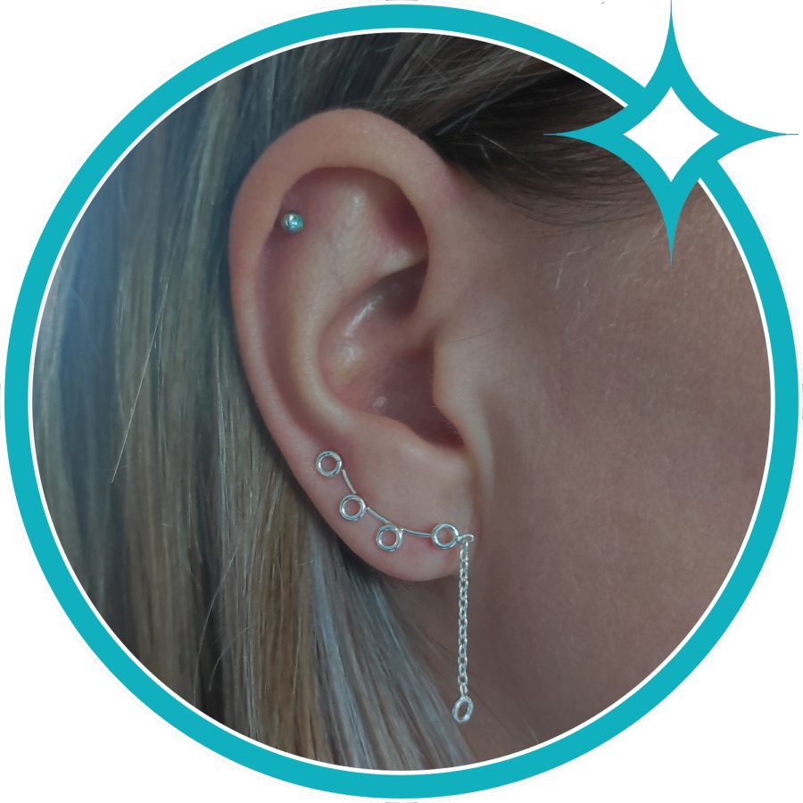 Oorklimmers cirkels met hanger zilver EIP02-01-00431 8720514753101