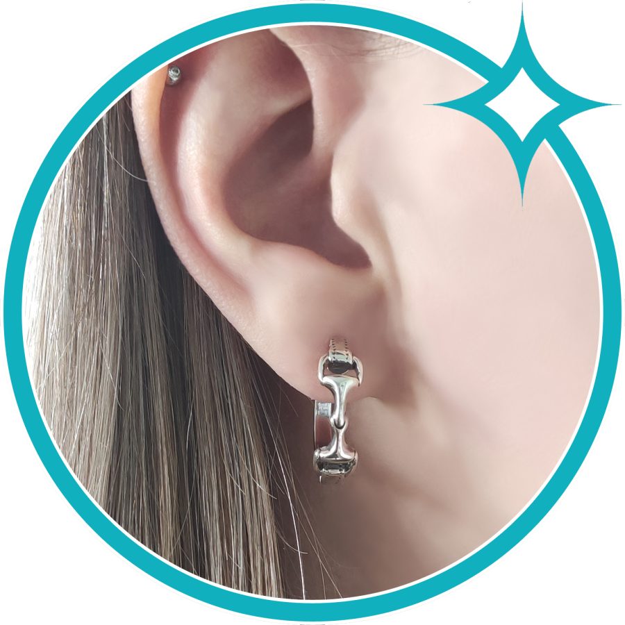 Paardenbit oorringen zilver enkel gebroken bustrens EIP03-01-00251 8720514750711