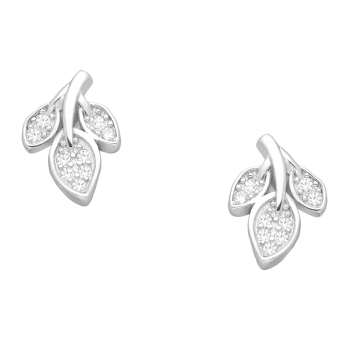 Oorbellen blad zirkonia zilver EIP03-01-00361 8720514751626