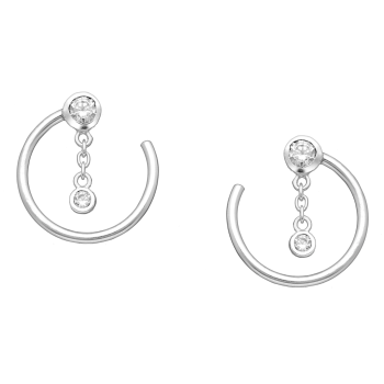 Oorbellen cirkel met ketting zirkonia zilver EIP03-01-00371 8720514752197 Oorbellen cirkel met ketting zirkonia zilver EIP03-01-00371 8720514752197