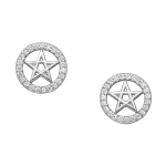 Oorbellen pentagram ster zirkonia zilver EIP03-01-00411 8720514751664