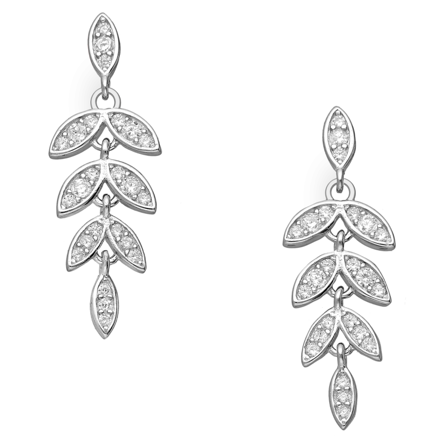Oorbellen blad zirkonia zilver EIP03-01-00511 8720514751756