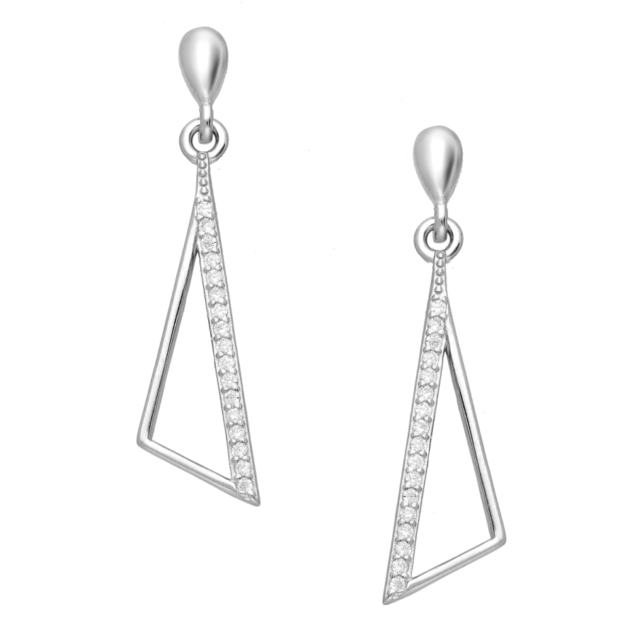 Oorbellen driehoek zirkonia zilver EIP03-01-00591 8720514751817
