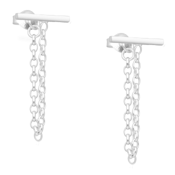 Oorbellen bar horizontaal met ketting zilver EIP03-01-00651 8720514752265 Oorbellen bar horizontaal met ketting zilver EIP03-01-00651 8720514752265