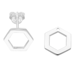 Oorbellen hexagon jacket zilver EIP03-01-00681 8720514752289