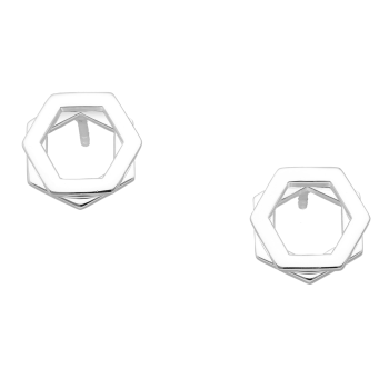 Oorbellen hexagon jacket zilver EIP03-01-00681 8720514752289 Oorbellen hexagon jacket zilver EIP03-01-00681 8720514752289