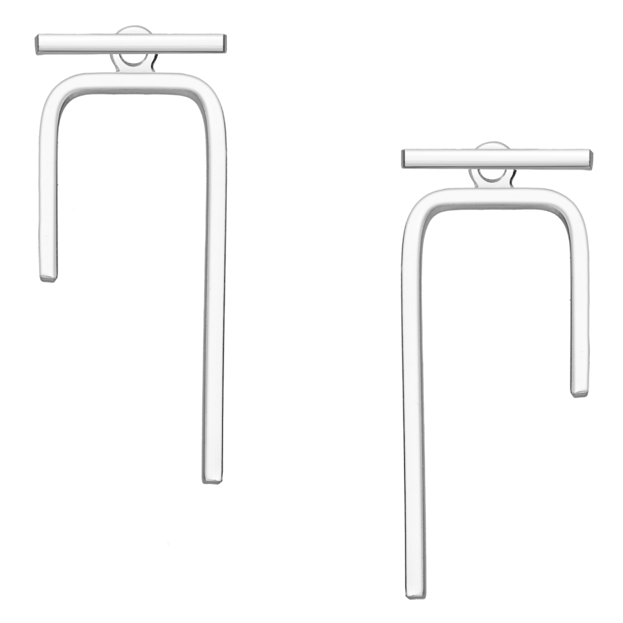 Oorbellen bar dubbel oneven jacket zilver EIP03-01-00721 8720514752326