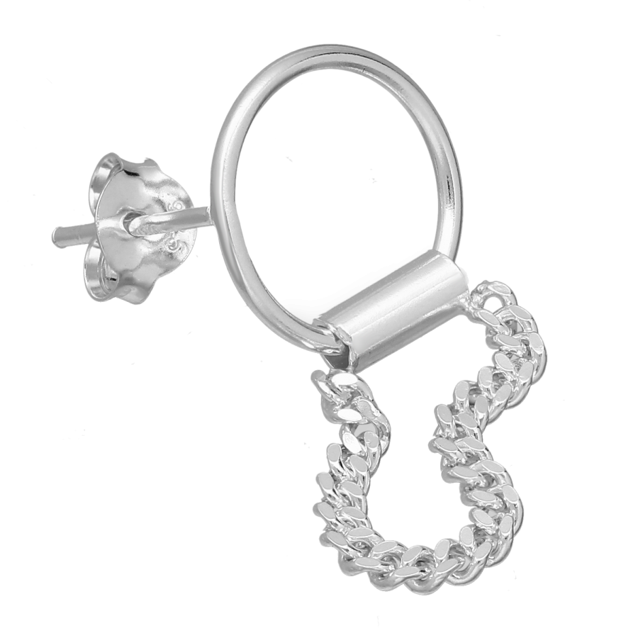 Oorbellen cirkel met ketting zilver EIP03-01-00781 8720514752418
