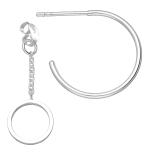 Oorbellen cirkel met ketting jacket zilver EIP03-01-00791 8720514752425