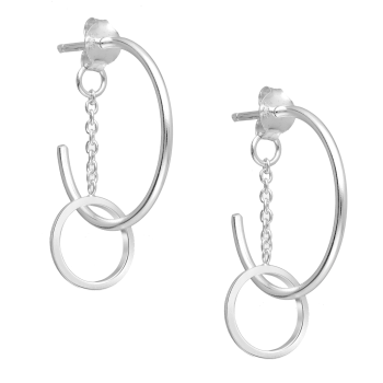 Oorbellen cirkel met ketting jacket zilver EIP03-01-00791 8720514752425 Oorbellen cirkel met ketting jacket zilver EIP03-01-00791 8720514752425