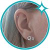 Oorbellen vierkant reverse ear climber oorklimmers zilver EIP03-01-00811 8720514751855
