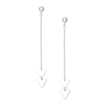 Oorbellen driehoek dubbel met ketting zilver EIP03-01-00941 8720514751893