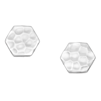 Oorbellen hexagon hammered zilver EIP03-01-00991 8720514752548 Oorbellen hexagon hammered zilver EIP03-01-00991 8720514752548