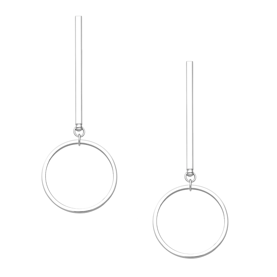 Oorbellen bar cirkel zilver EIP03-01-01001 8720514751923