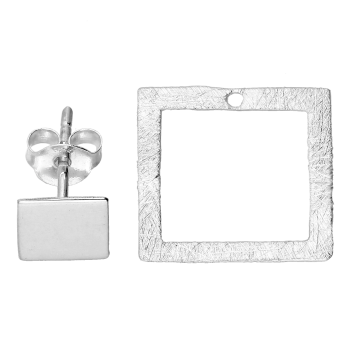 Oorbellen vierkant jacket mat zilver EIP03-01-01051 8720514752593 Oorbellen vierkant jacket mat zilver EIP03-01-01051 8720514752593