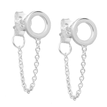 Oorbellen cirkel open met ketting zilver EIP03-01-01061 8720514752609 Oorbellen cirkel open met ketting zilver EIP03-01-01061 8720514752609