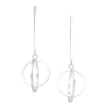 Oorbellen bar cirkels zilver EIP03-01-01181 8720514753064