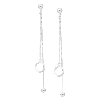 Oorbellen cirkel bal met ketting jacket zilver EIP03-01-01201 8720514752760 Oorbellen cirkel bal met ketting jacket zilver EIP03-01-01201 8720514752760