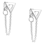 Oorbellen driehoek open met ketting zilver EIP03-01-01281 8720514752890