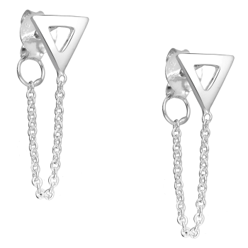 Oorbellen driehoek open met ketting zilver EIP03-01-01281 8720514752890 Oorbellen driehoek open met ketting zilver EIP03-01-01281 8720514752890