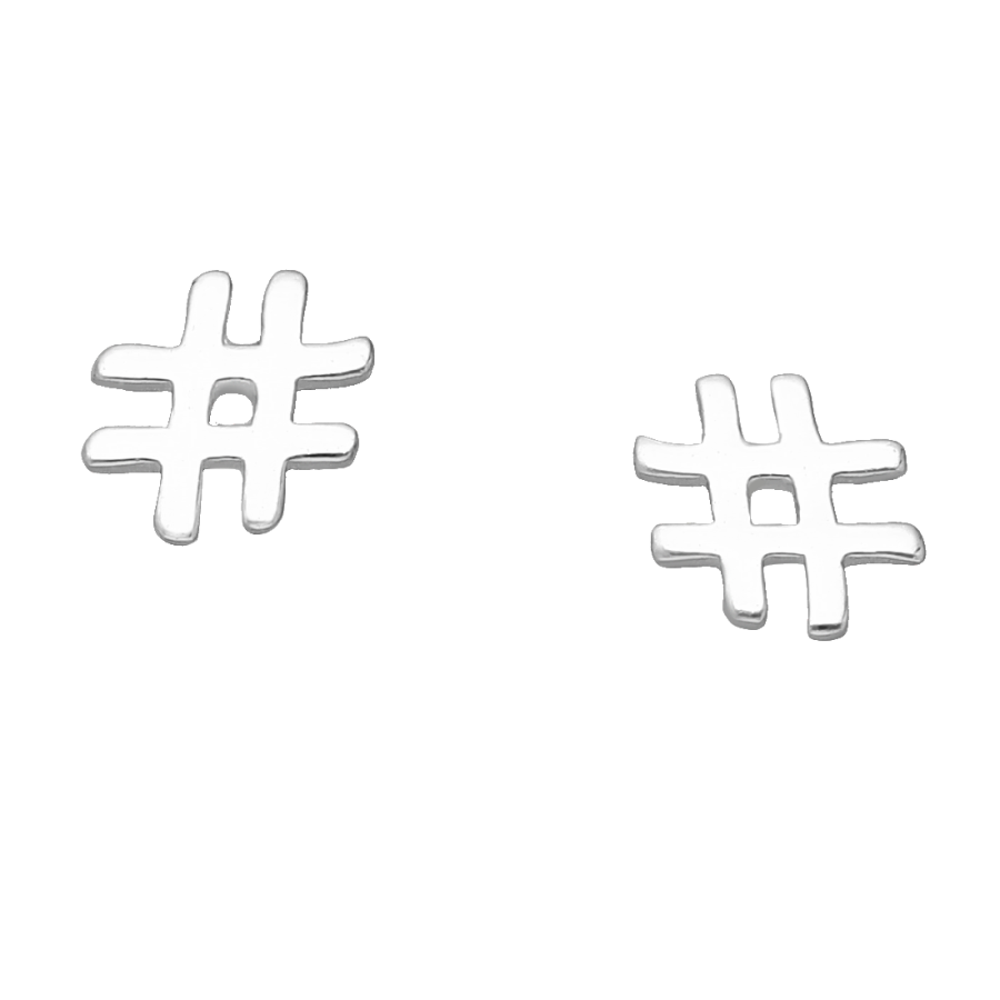 Oorbellen hashtag zilver EIP03-01-01291 8720514752906
