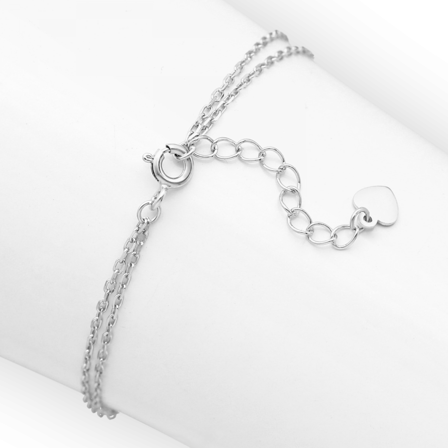 Armband infinity dubbel gerhodineerd zilver zirkonia