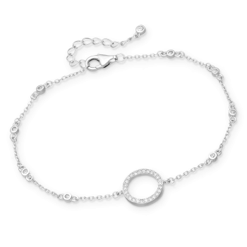 Cirkel armband gerhodineerd zilver zirkonia 8720514750568