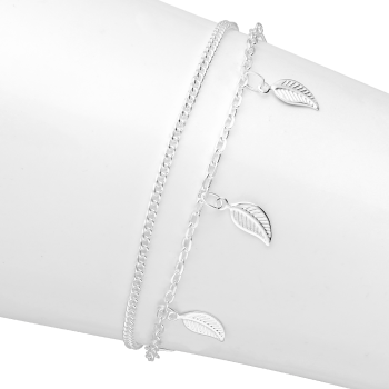 Armband dubbel met blad zilver EIP04-01-00421 8720514752401 Armband dubbel met blad zilver EIP04-01-00421 8720514752401