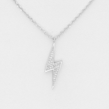Ketting bliksem zirkonia gerhodineerd zilver EIP05-01-00271 8720514751985 Ketting bliksem zirkonia gerhodineerd zilver EIP05-01-00271 8720514751985