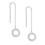 Doortrekoorbellen cirkel threader zirkonia gerhodineerd zilver EIP07-01-00241 8720514752098