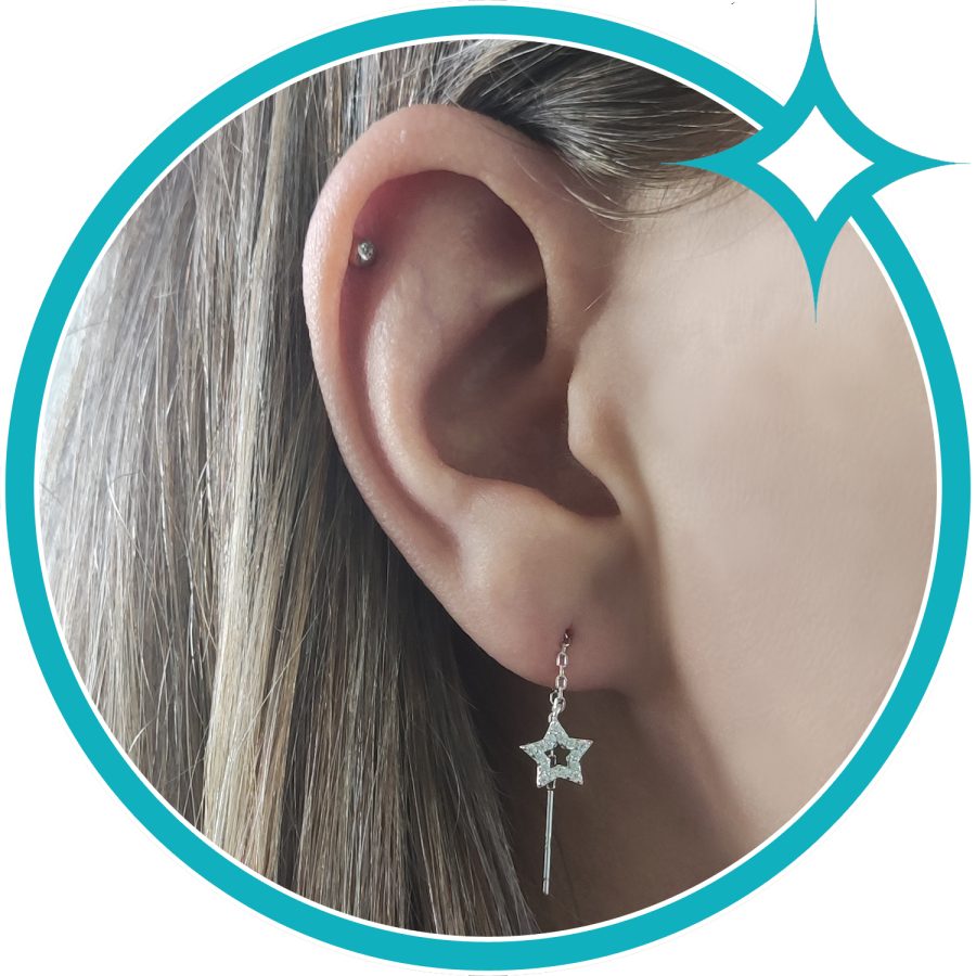 Doortrekoorbellen ster threader zirkonia gerhodineerd zilver EIP07-01-00271 8720514752067