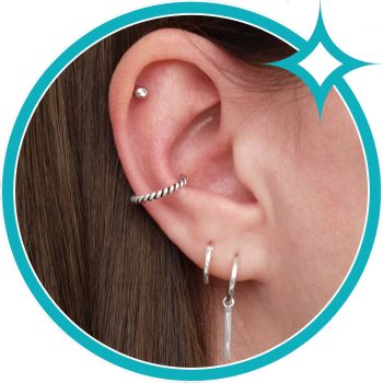 Ear cuff gedraaid zilver geoxideerd EIP01-01-00631 8720514750384 oor