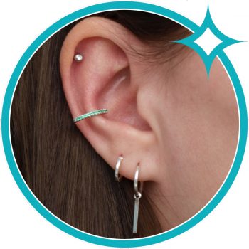 Ear cuff groen zirkonia zilver gerhodineerd EIP01-01-00761 8720514750162