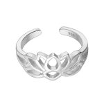 Ear cuff van zilver met lotusbloem