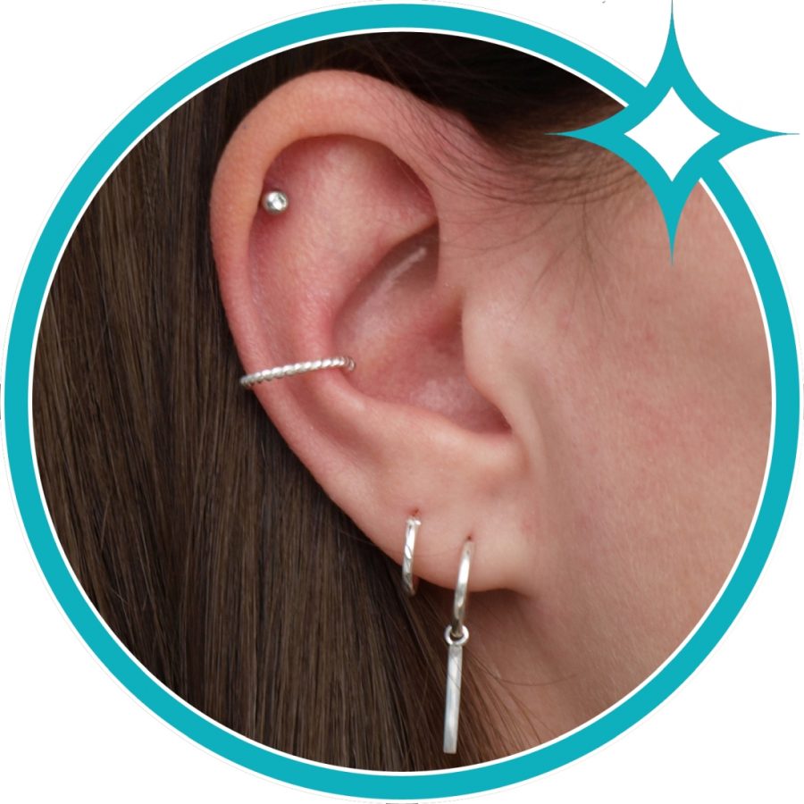 Ear cuff zilver gedraaid EIP01-01-00531 8720514750285 oor