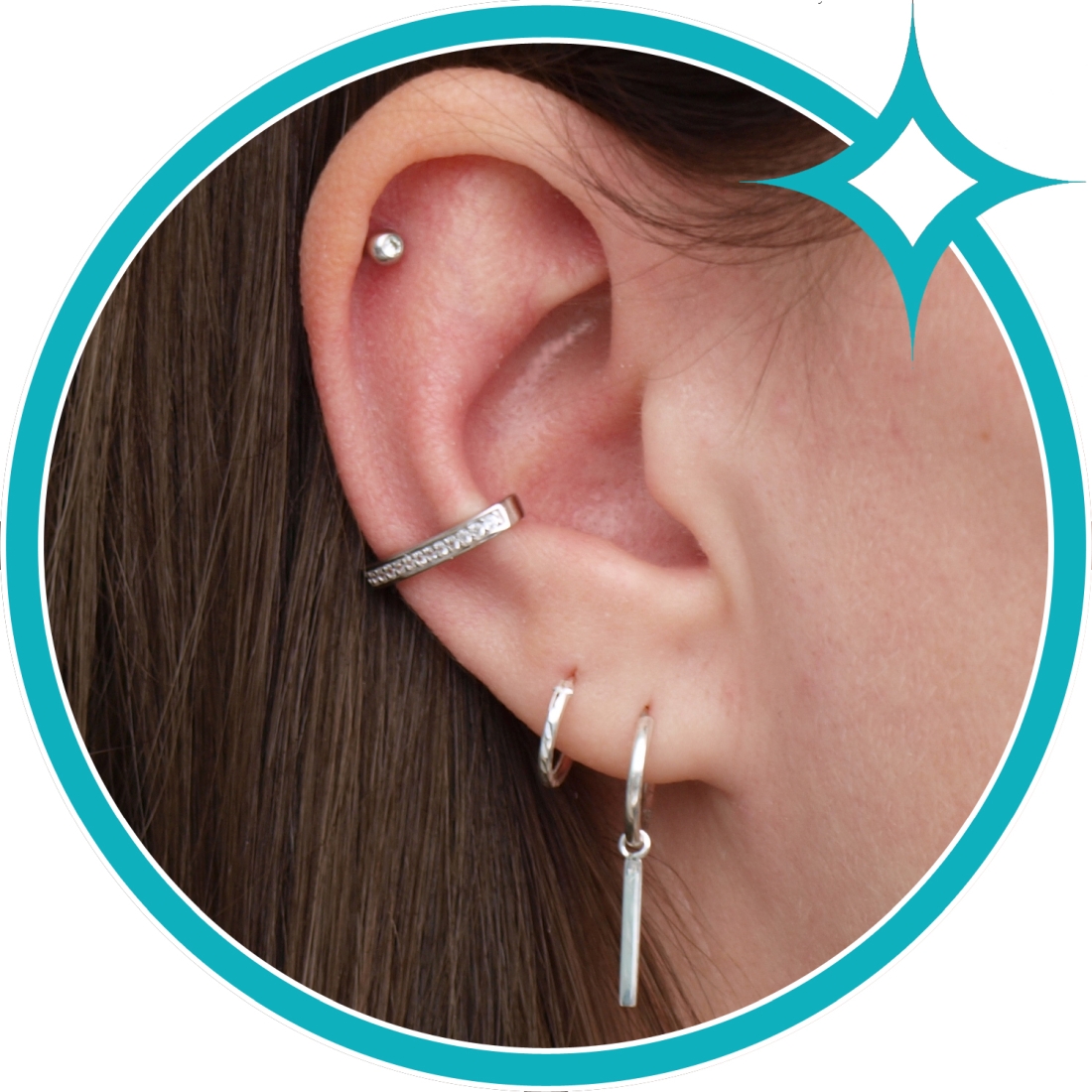 Ear cuff zirkonia zilver gerhodineerd EIP01-01-00421 8720514750117 oor