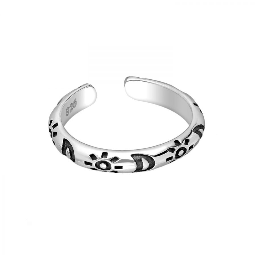 Ear cuff zon maan zilver geoxideerd EIP01-01-00541 8720514750292