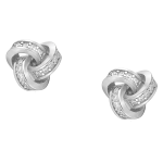 Knoop oorbellen gerhodineerd zilver met zirkonia in pavézetting 8720514750735 EIP03-01-00101