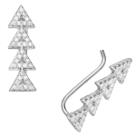 Oorklimmers driehoek van gerhodineerd zilver met zirkonia in pavézetting 8720514751114 EIP02-01-00291